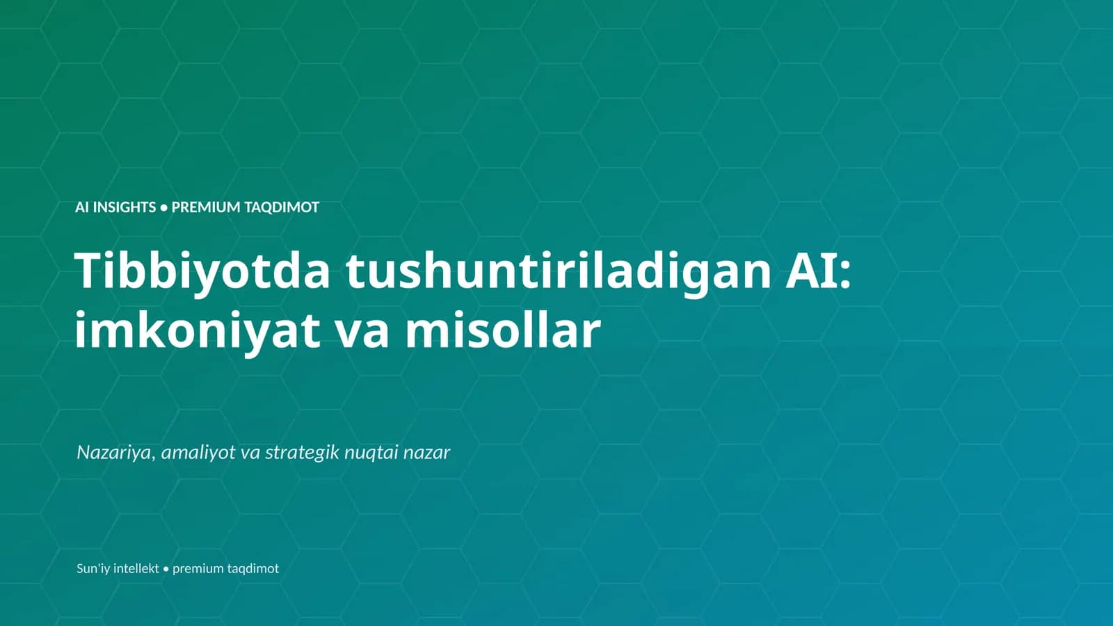 Sun'iy intellekt va Tibbiyot