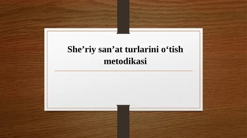 She’riysan’atturlarinio‘tishmetodikasi