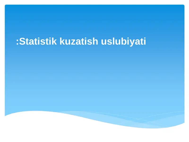 Statistik kuzatish uslubiyati