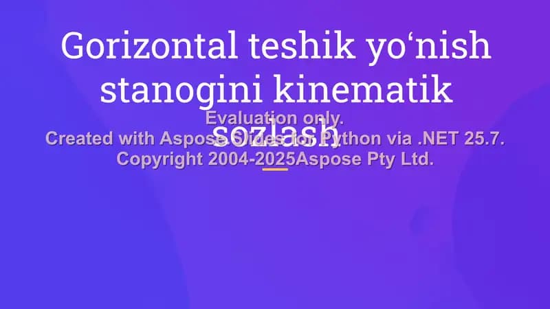 Stanogni sozlash