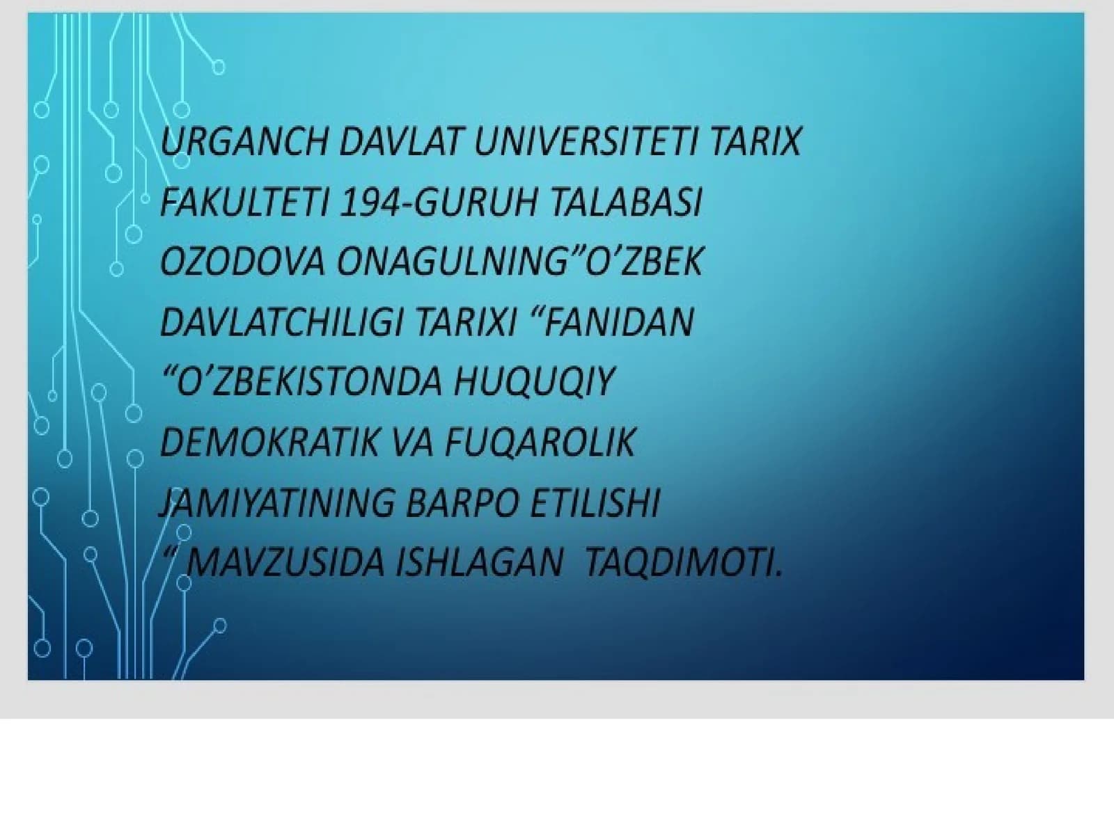 O'zbekiston Respublikasi mustaqilligining e'lon qilinishi