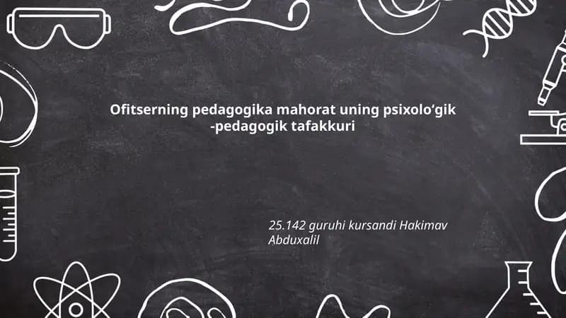 Ofitserning pedagogika mahorati