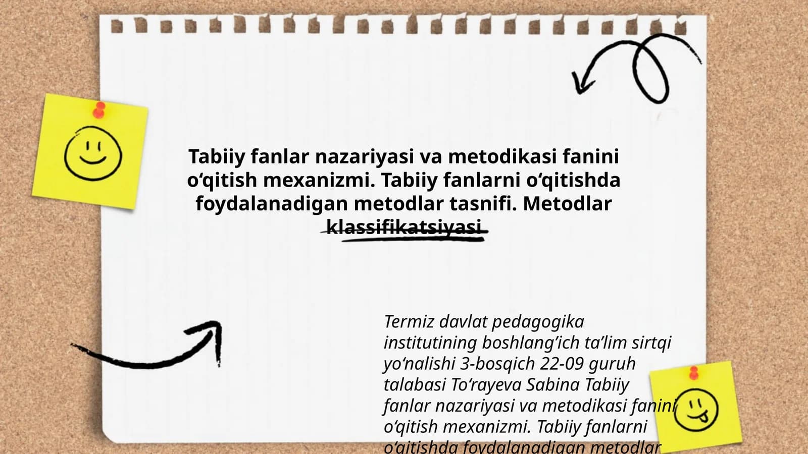 Tabiiy fanlar nazariyasi va metodikasi fanini o‘qitish mexanizmi