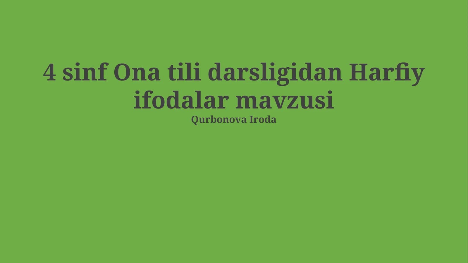 4 sinf Ona tili darsligidan Harfiy ifodalar mavzusi