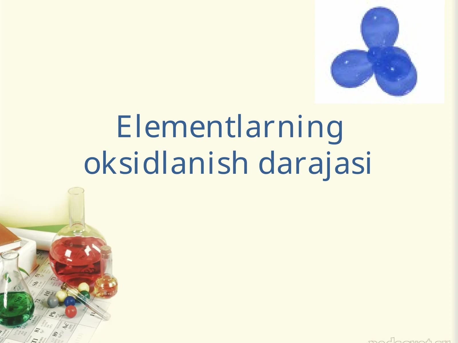 Elementlarning oksidlanish darajasi dars ishlanma.