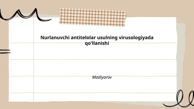 Nurlanuvchi antitelolar usulning virusologiyada qo'llanishi