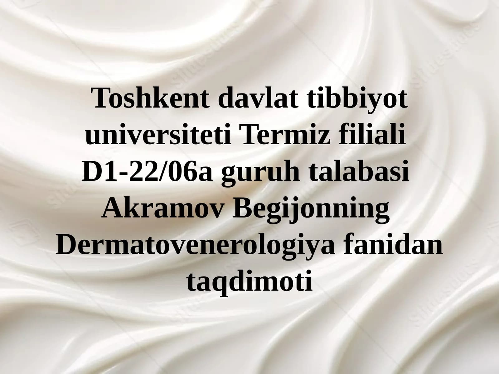 Dermatovenerologiya fanidan Seboreya va Pushti rangli xusn buzargalarning davolash usullari