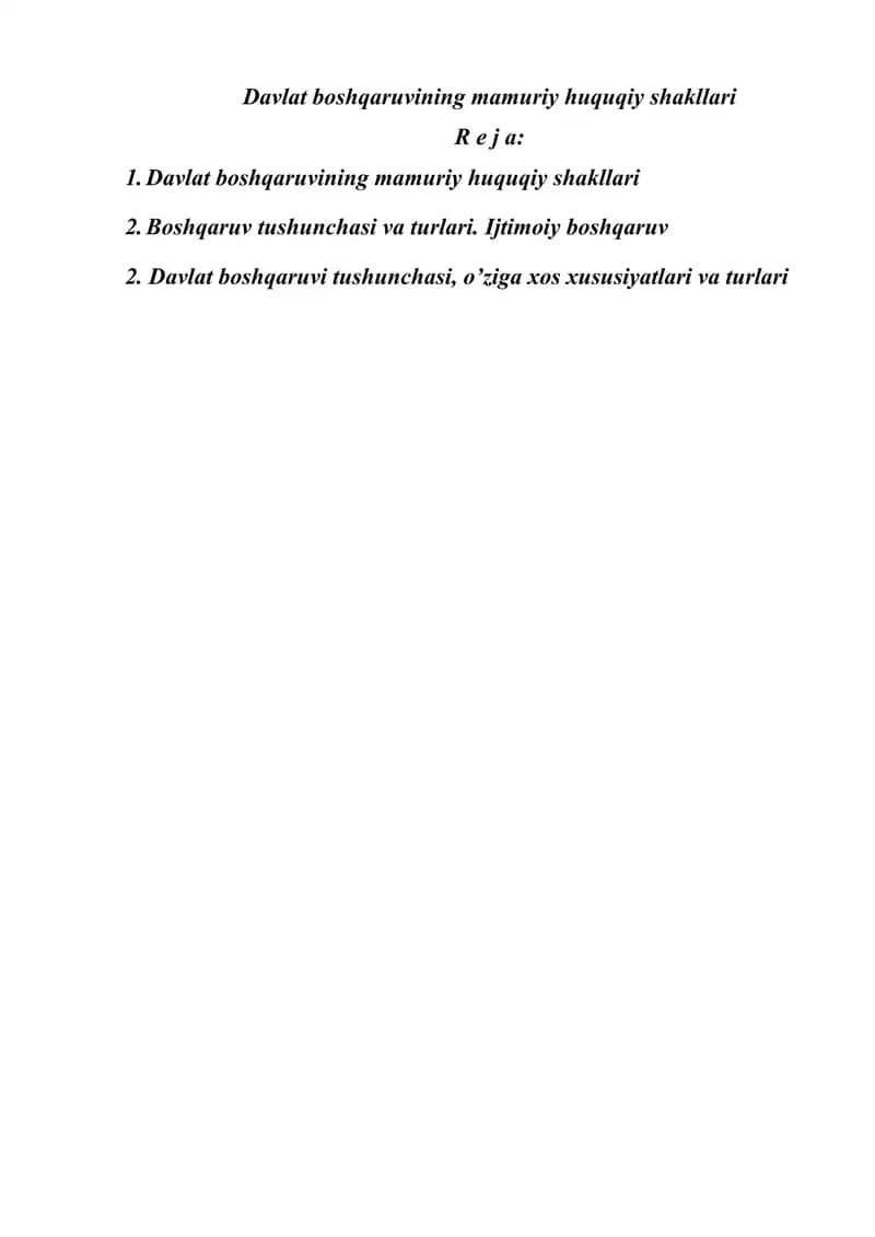 Davlat boshqaruvining mamuriy huquqiy shakllari