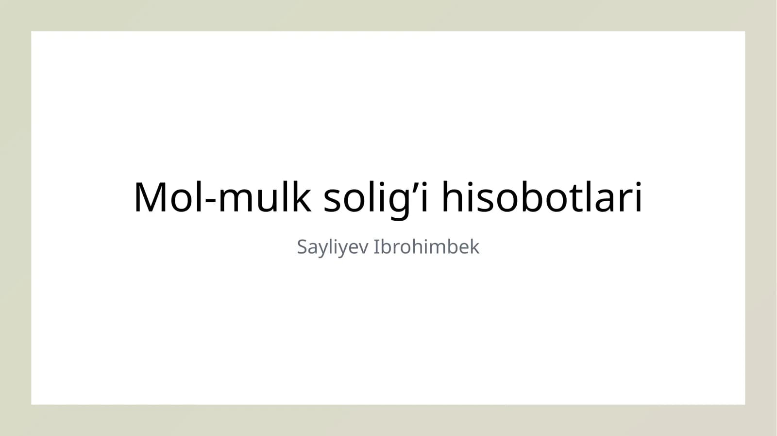 Mol-mulk solig’i hisobotlari
