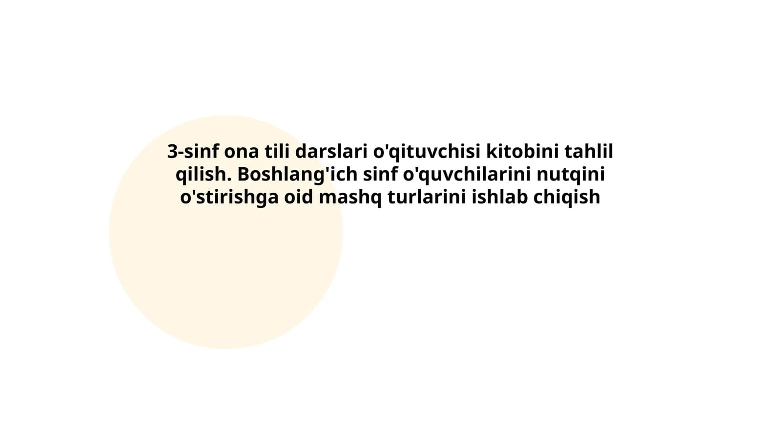 3-sinf ona tili darslari o'qituvchisi kitobini tahlil qilish. Boshlang'ich sinf o'quvchilarini nutqini o'stirishga oid mashq turlarini ishlab chiqish