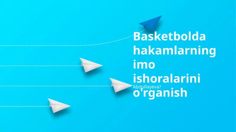 Basketbolda hakamlarning imo ishoralarini o'rganish