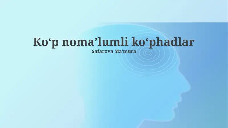 Koʻp nomaʼlumli koʻphadlar