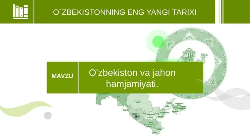O'zbekiston va jahon hamjamiyati