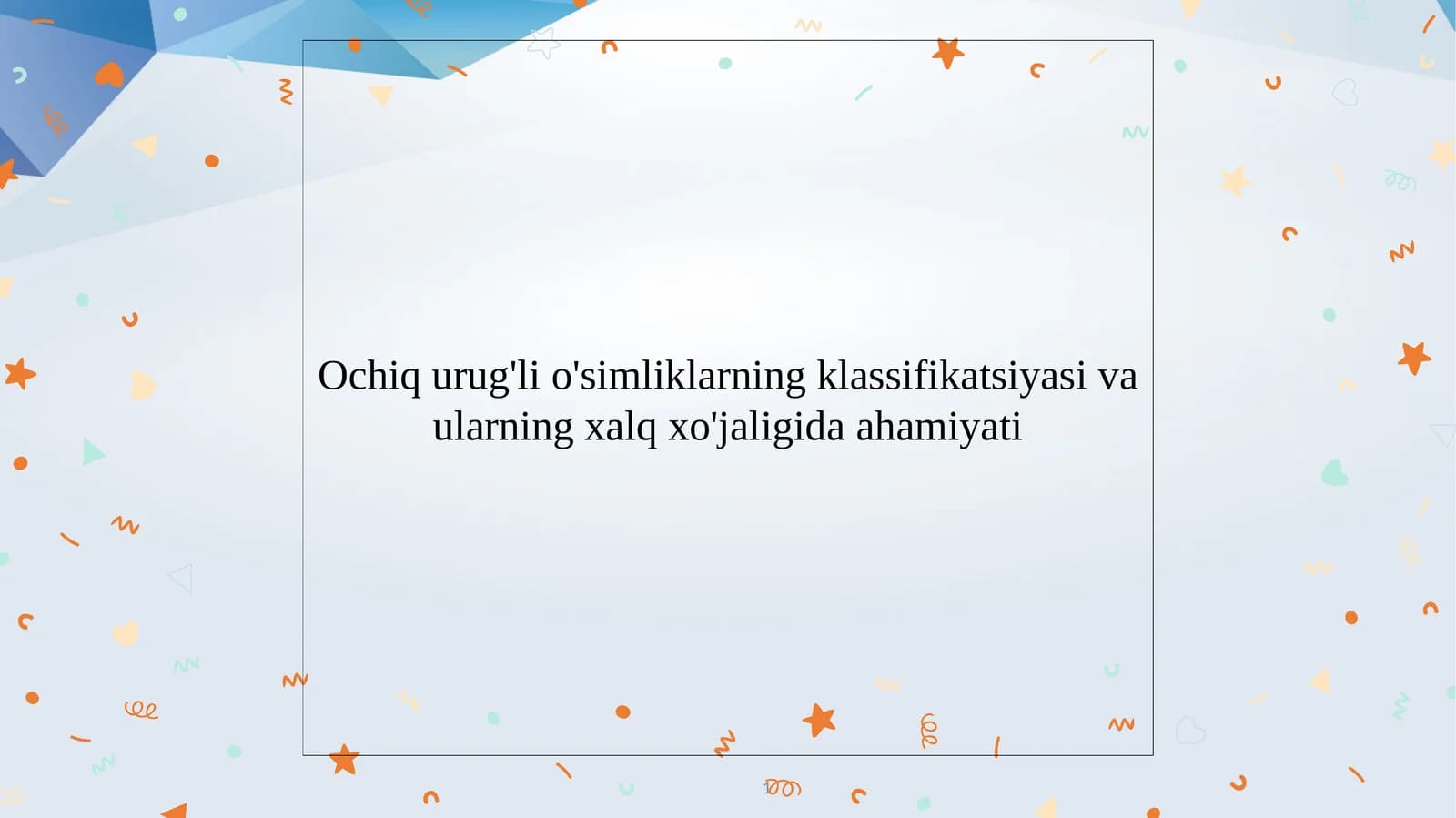 Ochiq urug'li o'simliklarning klassifikatsiyasi va ularning xalq xo'jaligida ahamiyati