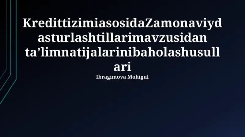 Zamonaviydasturlashtillarimavzusidan ta’lim