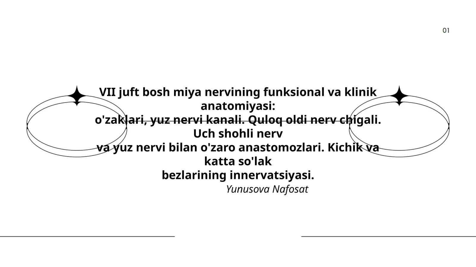 VII juft bosh miya nervining funksional va klinik anatomiyasi