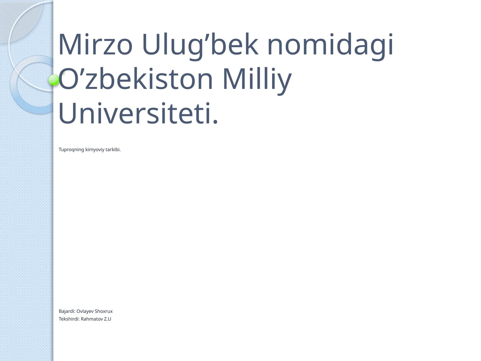 Tuproqning kimyoviy tarkibi