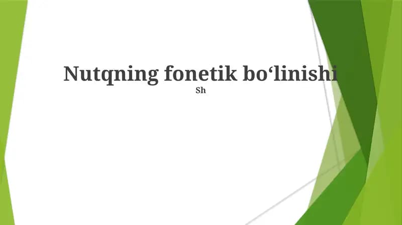 Nutqning fonetik boʻlinishi