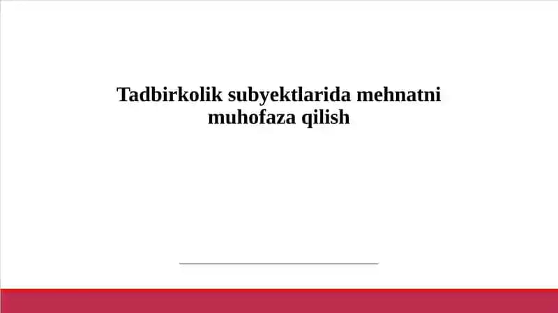 Mehnat sharoitlarini yaxshilash va xavfsizlik standartlarini joriy etish