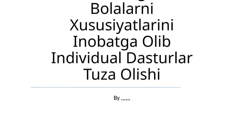 Ixtisoslashtirilgan o'quv dasturlari