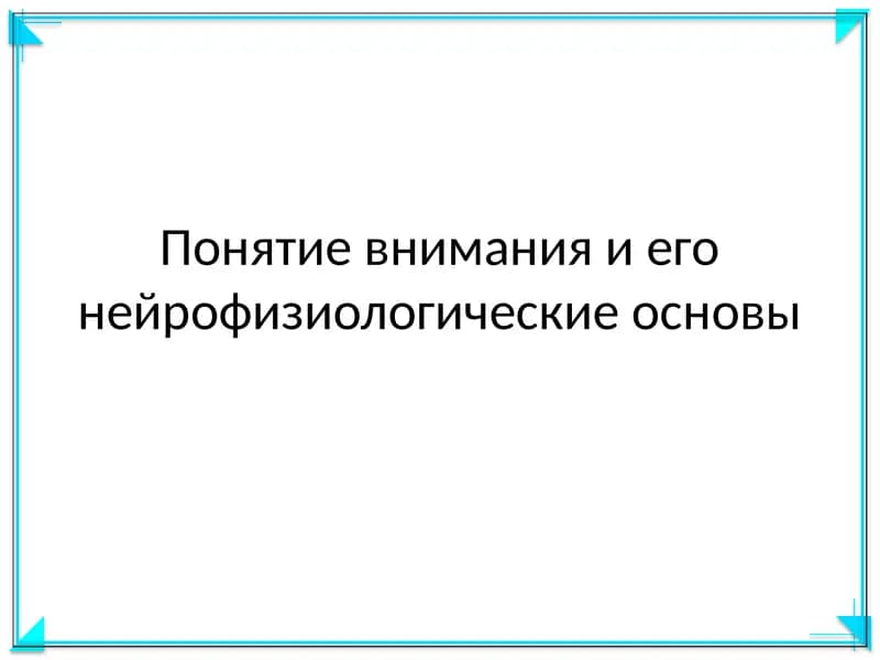 Понятие внимания и его нейрофизиологические основы