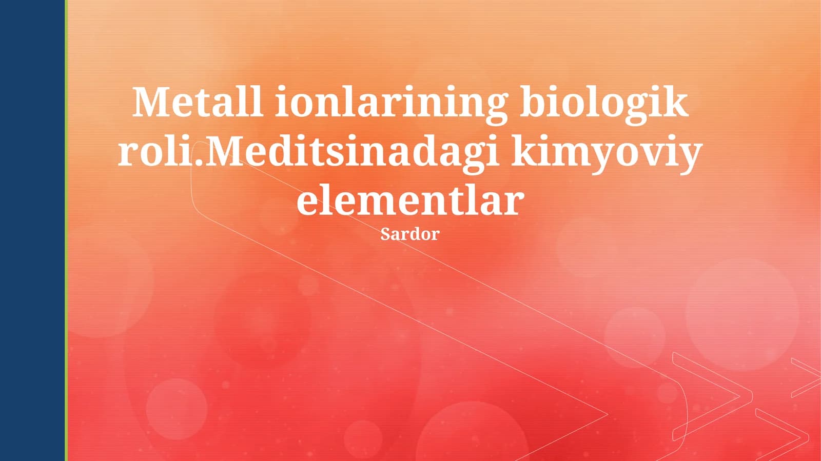 Metall ionlarining biologik roli