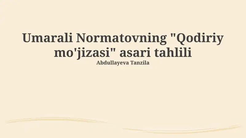 Qodiriy mo'jizasi