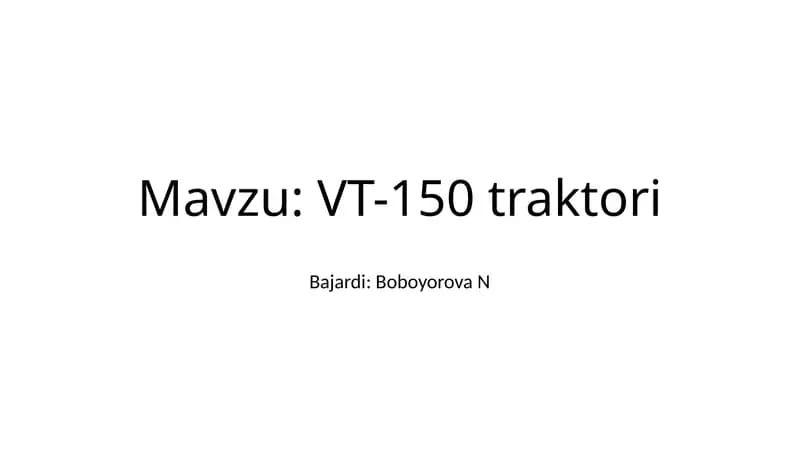 VT-150 traktori