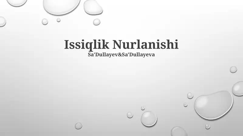 Issiqlik Nurlanishi