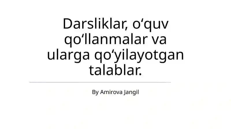 Oliy ta'lim kurslari uchun darsliklar