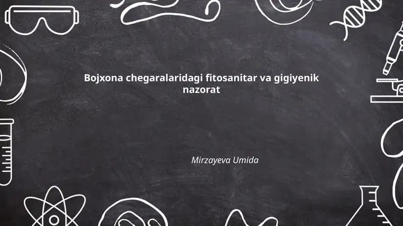 Bojxona chegaralaridagi fitosanitar va gigiyenik nazorat