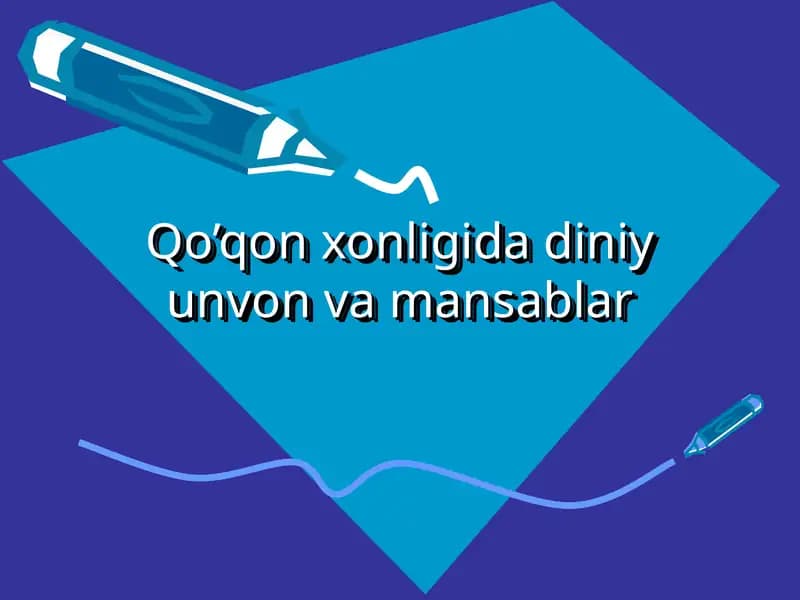 Qo’qon xonligida diniy unvon va mansablar