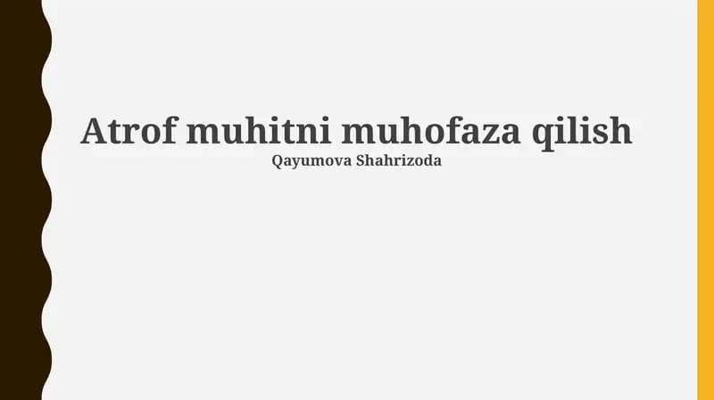 Atrof muhitni muhofaza qilish