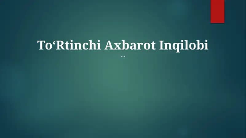 ToʻRtinchi Axbarot Inqilobi