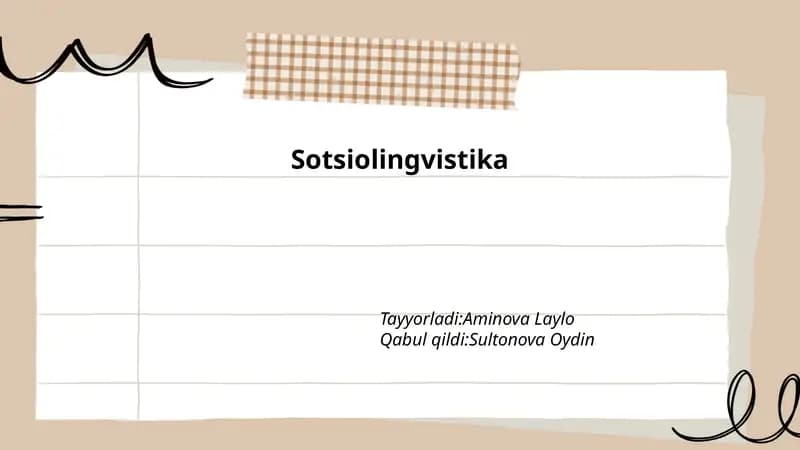 Sotsiolingvistika