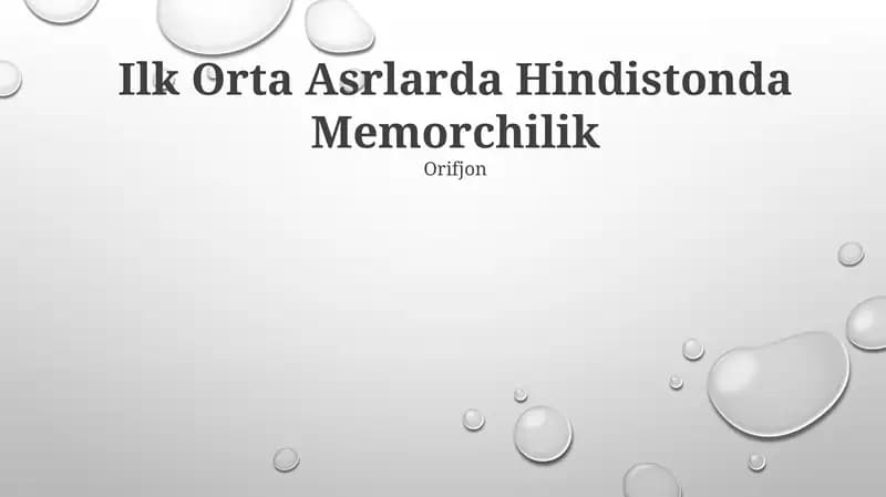 Ilk Orta Asrlarda Hindistonda Memorchilik