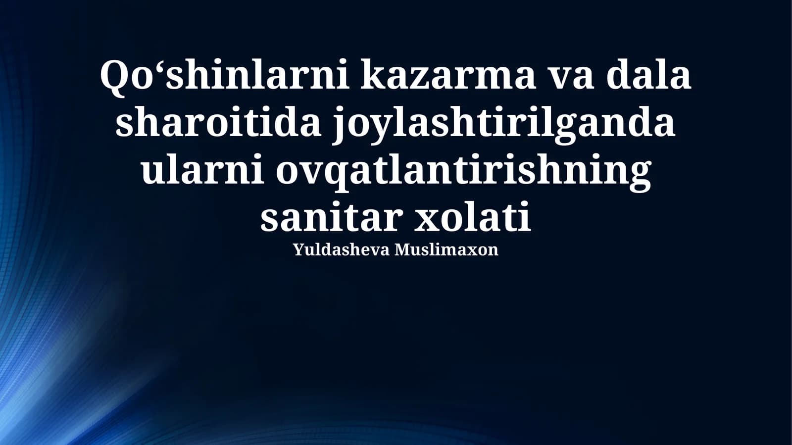 Oziq-ovqat mahsulotlarining saqlanishi va tashilishi
