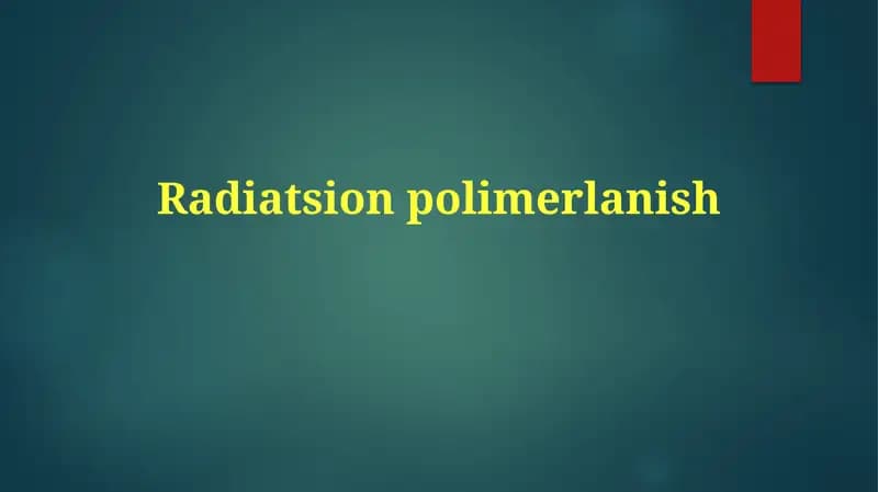 Radiatsion Polimerlanish