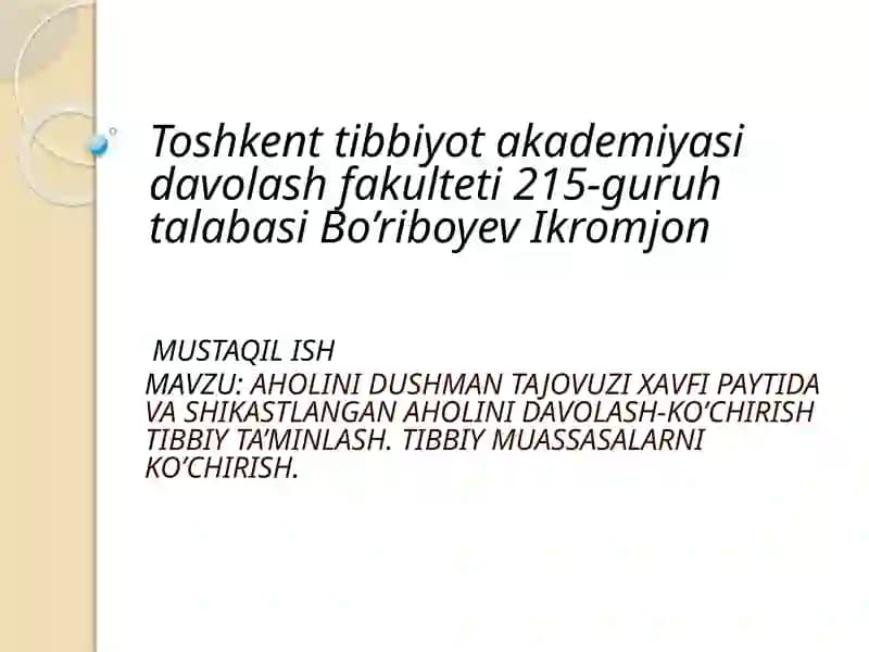 Tibbiy ta’minlash