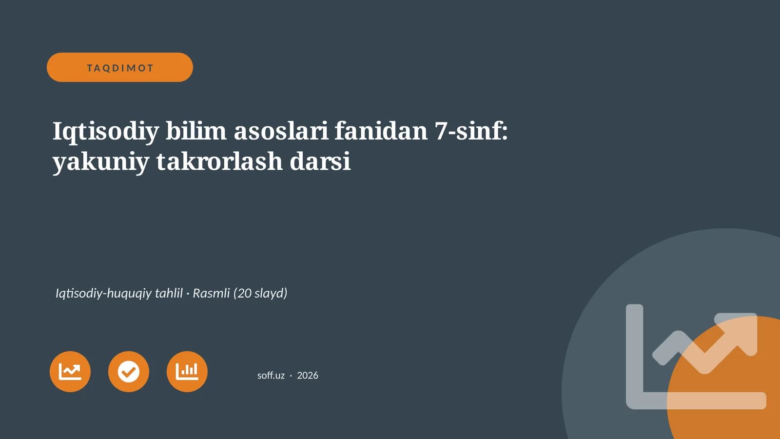 Iqtisodiy bilim asoslari fanidan 7-sinf: yakuniy takrorlash darsi