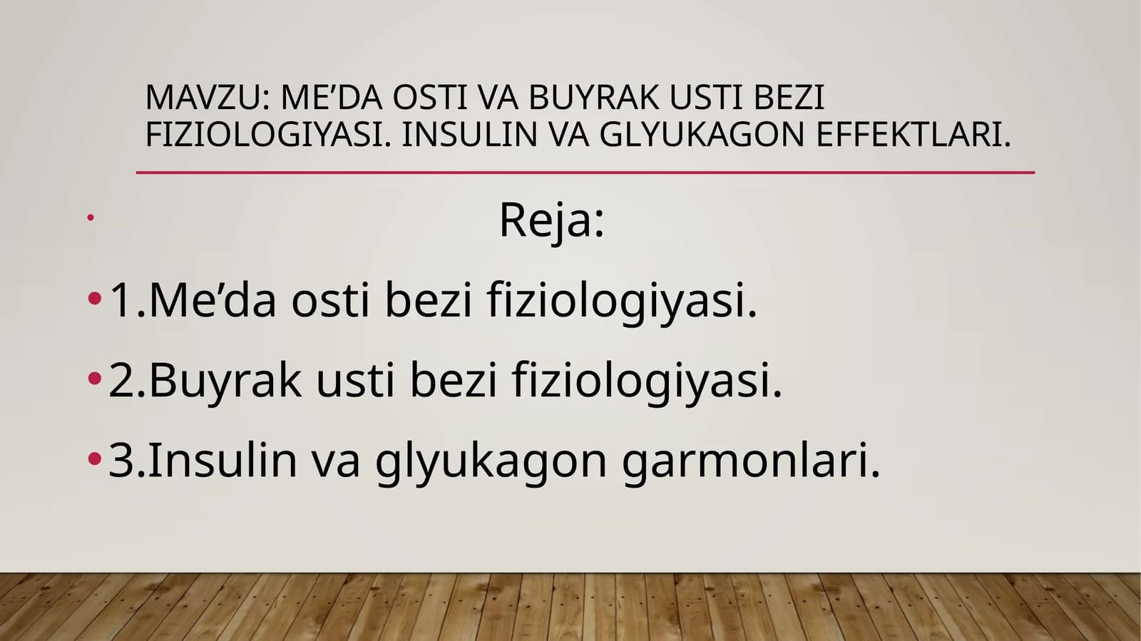 me’da Osti va buyrak usti bezi fiziologiyasi. Insulin va glyukagon Effektlari