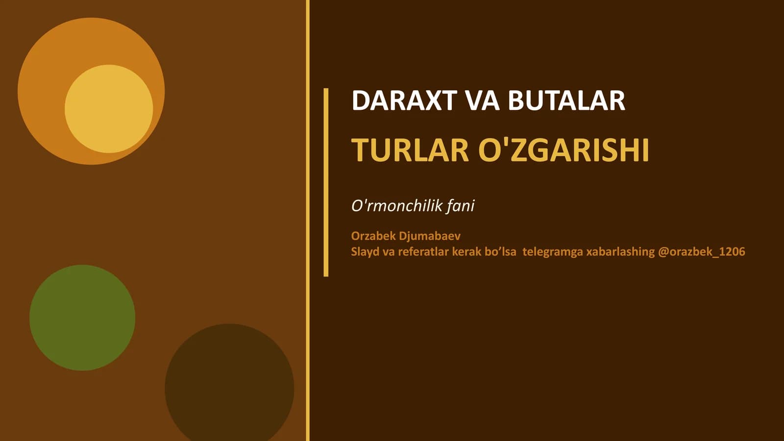 Daraxt va butalar biologiyasi PPT