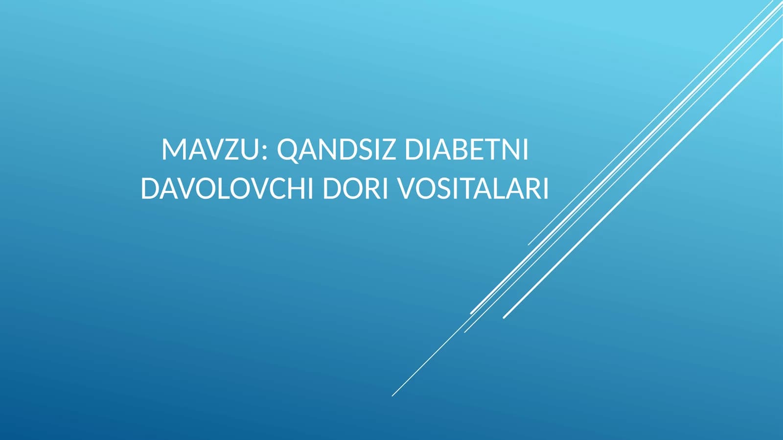 Qandsiz diabetni davolovchi dori vositalari