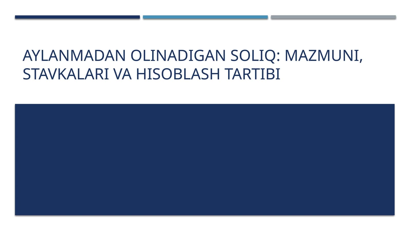 Aylanmadan olinadigan soliq: Mazmuni, stavkalari va hisoblash tartibi