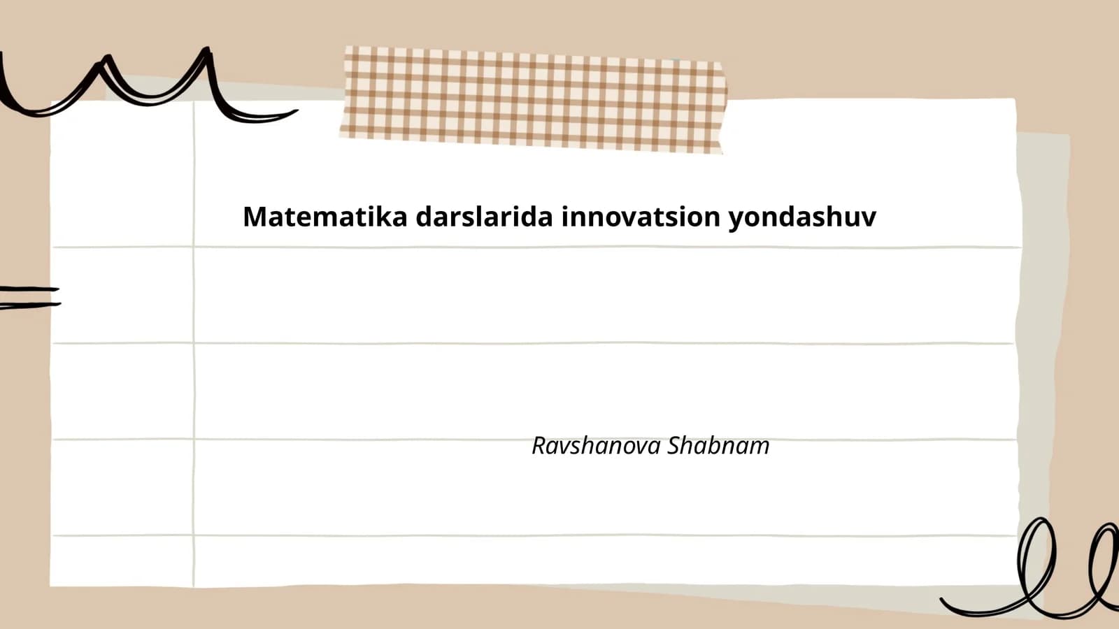 Matematika darslarida innovatsion yondashuv