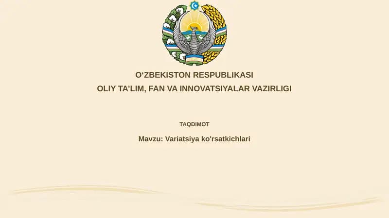Variatsiya ko'rsatkichlari