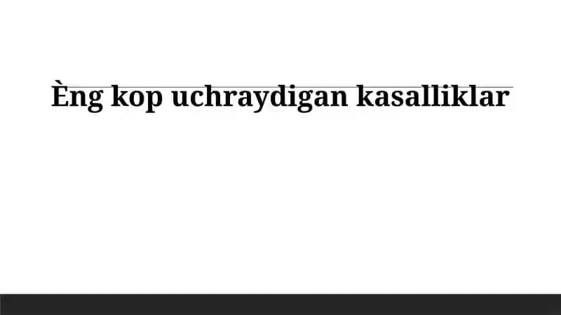 Umumiy kasalliklar