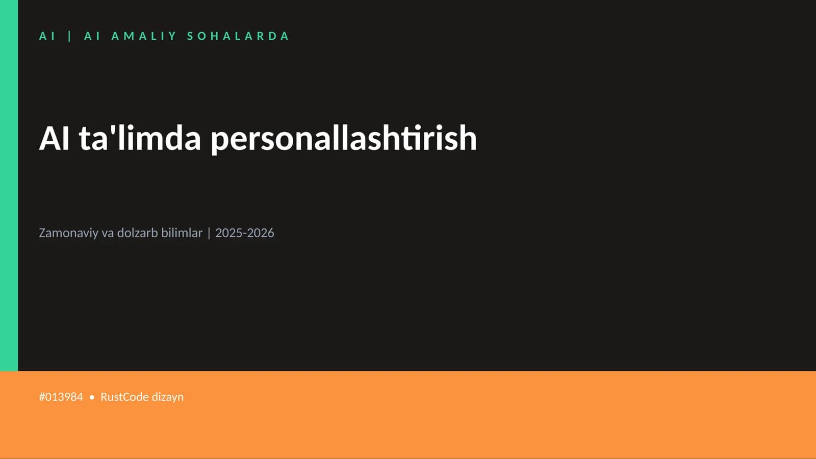 AI ta'limda personallashtirish