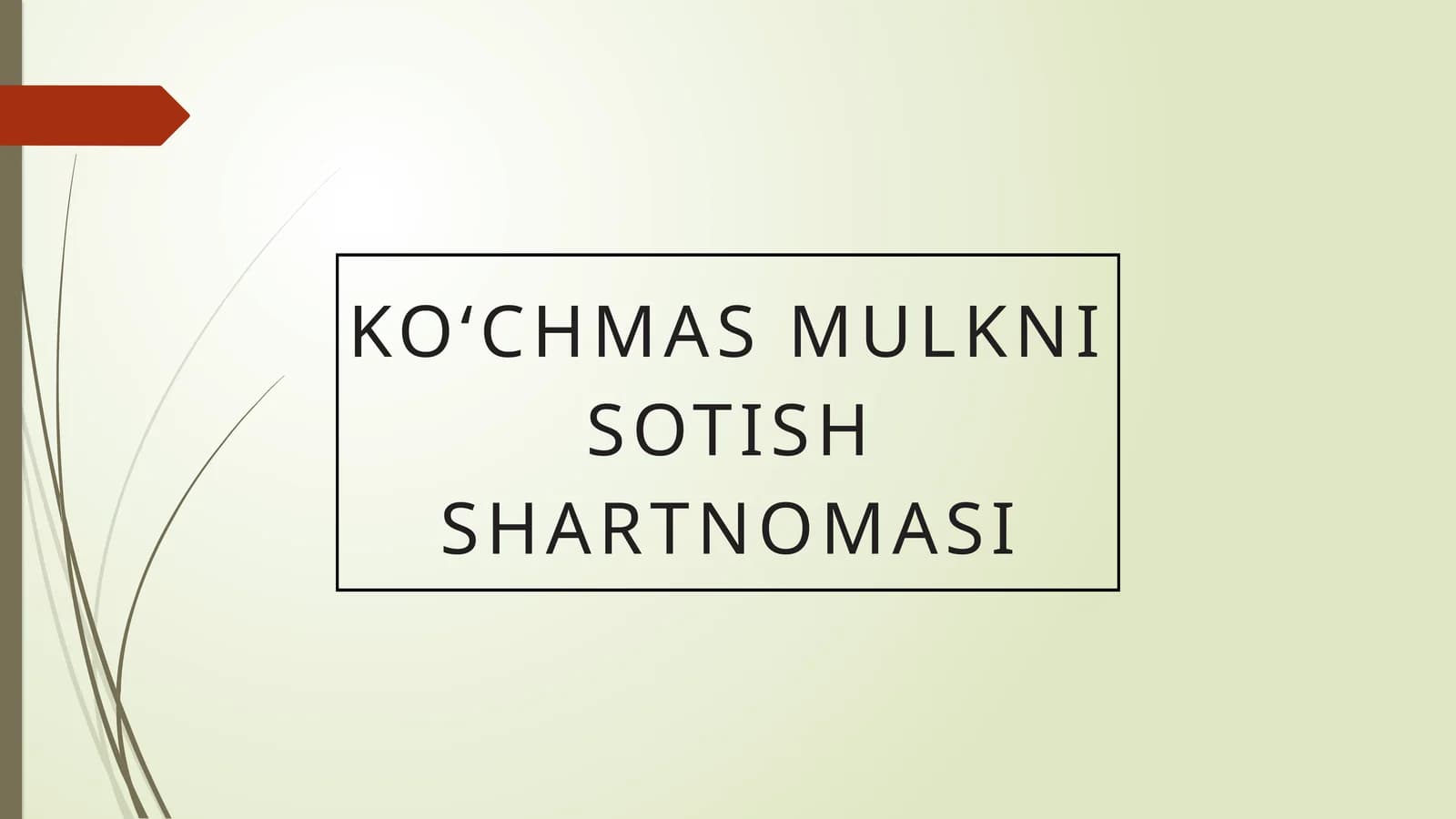 KO‘CHMAS MULKNI SOTISH SHARTNOMASI