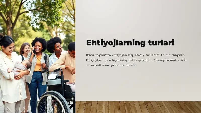 Ehtiyojlarning turlari